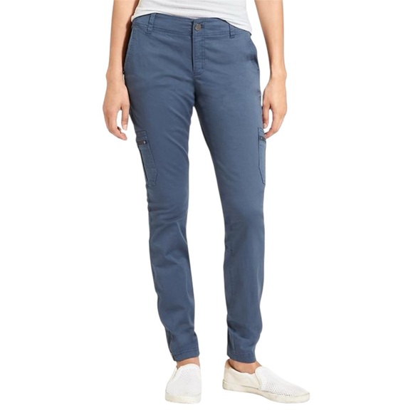 Athleta Pants - ATHLETA Blue Organic Cotton Blend Boulder Cargo Zipper Ankle Pants Size 6
